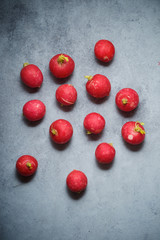 Radishes on a table