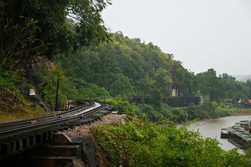 Fototapeta na wymiar Thai-Burma railway, also known as Road of Death