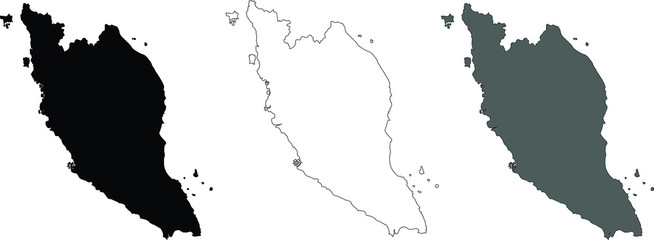 Back , white , gray icon malaysia vetor map 