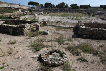 Savelletri di Fasano, Italy - October 8, 2010: Archaeological excavations in the ancient city of...