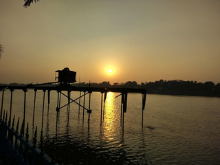 Sunset in the river banks