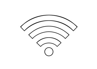 white wifi symbol simple outlines drawing 