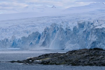 Calving glacier front at Stonington Island, Antarctica