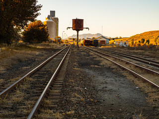 Fototapeta na wymiar A Rural Railway Station in the late afternoon