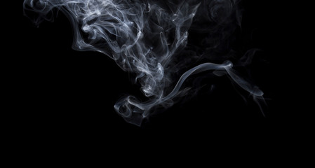 movement of smoke on black background, smoke background, abstract smoke on black background