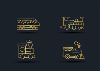 Abstract background of Train sets,transportation,Gold color,vector illustrations