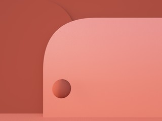 3d rendering of  modern abstract shapes in pastel background