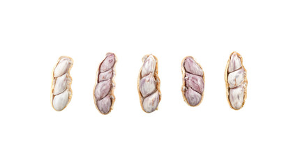 Boiled peanuts on a white background with clipping mask.