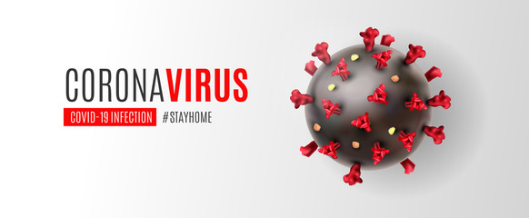Coronavirus disease COVID-19 infection medical with typography and copy space.  Spread of the novel coronavirus Background. Stay home hashtag pandemic risk background vector illustration