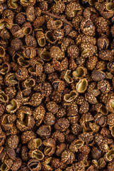 fragrant Sichuan pepper on white acrylic background