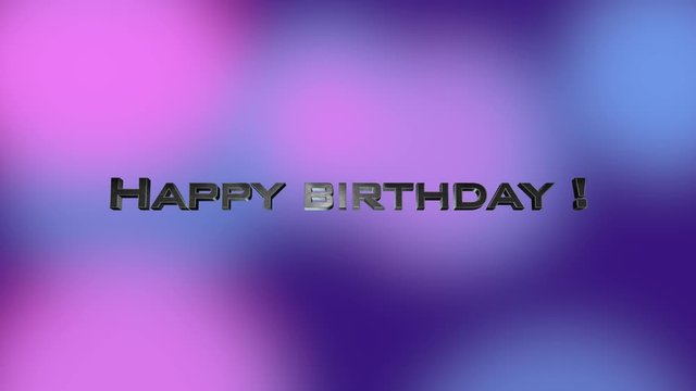 Happy birthday &eacute;clat&eacute;, dynamique avec &eacute;toiles sur fond rose et violet mouvant
