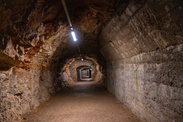 Tunnel in Rijeka, Croatia. Also known as TunelRi. Now this pedestrian tunnel is popular tourist attraction. June 2019