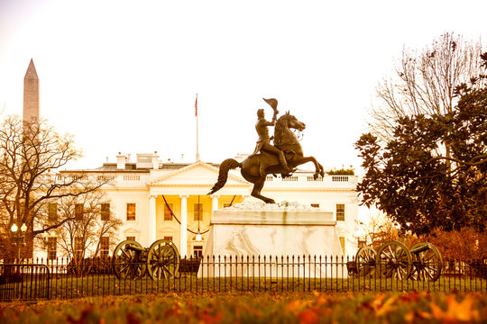 Washington, DC : Andrew Jackson Statue Near White House In Washington, DC