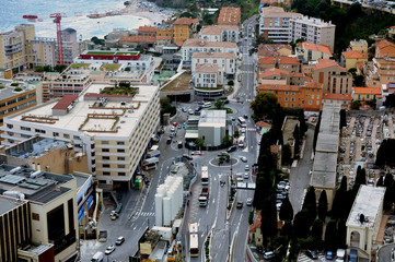 Aerial view of Monaco from the heights