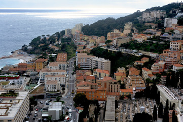 Aerial view of Monaco from the heights