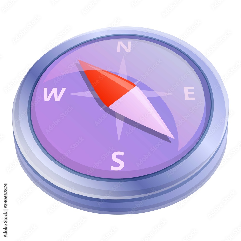 Poster hand navigation compass icon. cartoon of hand navigation compass vector icon for web design isolated