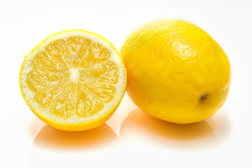 two lemon isolated on white background