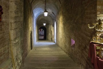 Fototapeta premium narrow alley inside Rocca Paolina building in Perugia