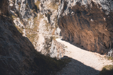 nice mountain road with cliffs, feeling of freedom and stunning views