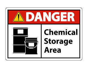 Danger Chemical Storage Symbol Sign Isolate on transparent Background,Vector Illustration