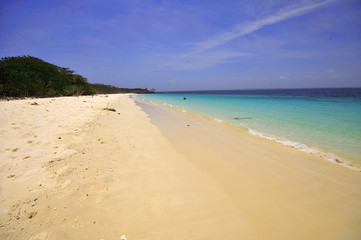 Fototapeta premium Plage de sable blanc à Isla Iguana, Panama