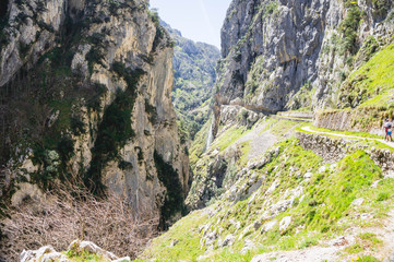 nice mountain road with cliffs, feeling of freedom and stunning views