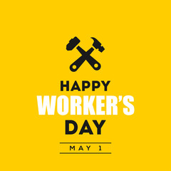 Happy May Day Vector Design Illustration For Celebrate Moment. Worker Day. Labor Day - obrazy, fototapety, plakaty