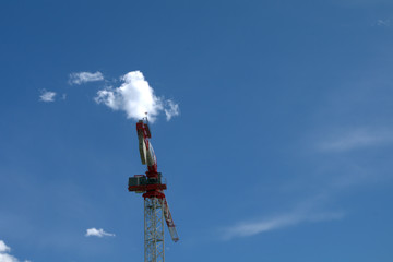 crane,metal,sky,blue,cloud,white,