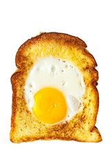 egg in a hole fried sandwich breakfast isolated