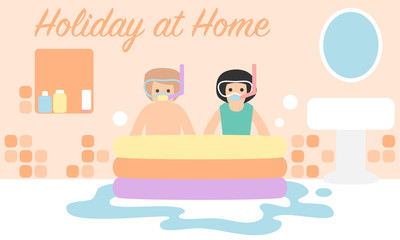 Holiday at home to avoid Coronavirus - concept