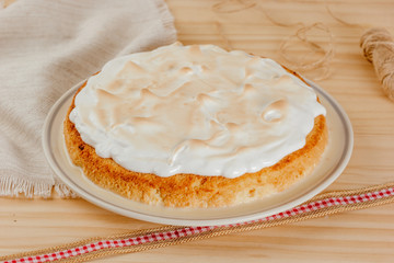 Delicious and juicy Tarta tres leche, typical Latin American dessert