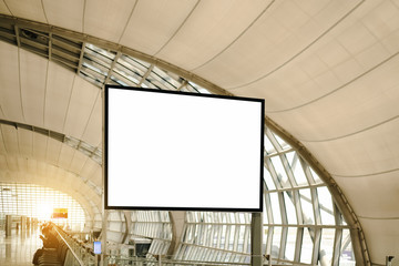 blank advertising billboard at airport.