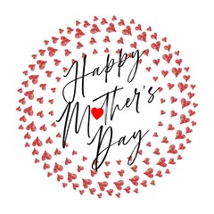 Happy Mother's Day Heart-Typocraphic illustration vector Calligraphy Background, celebration card,printable, ornaments celebrations, gift card invitation,