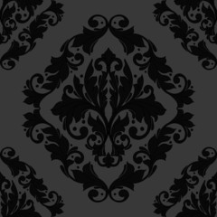 seamless pattern in monochrome colors, baroque ornament, swirls classic