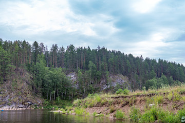 Serga river in Deer streams national park. Sverdlovsk region, Ural, Russia.