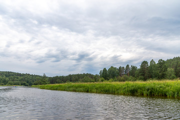 Serga river in Deer streams national park. Sverdlovsk region, Ural, Russia.