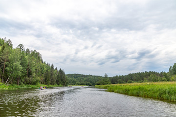 Serga river in Deer streams national park. Sverdlovsk region, Ural, Russia.