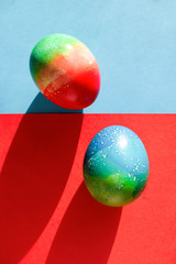 Easter eggs on paper