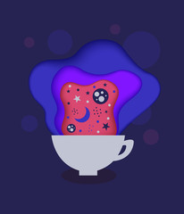 Hot flavored tea illustration