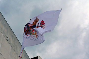 Monaco flag badge and coat of arms of the principality