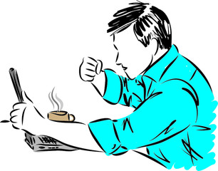 angry man with laptop computer vector illustration