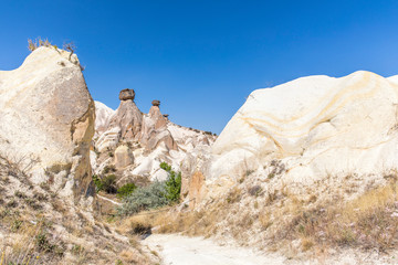 Fototapeta na wymiar Cappadocia in Turkey with the three beautiful volcanic formation, three beautiful Cappadocia , Turkey.