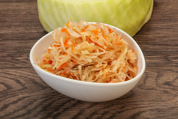 Pickled cabbage - sauerkraut in the bowl