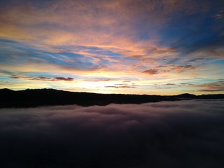 sunset in the mountains