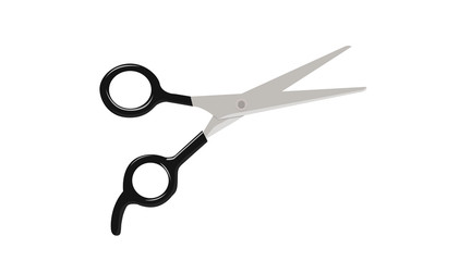 Black Scissors for Hairdresser, Vector Illustration 