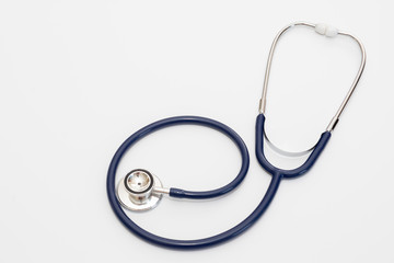 Medical stethoscope on a white background