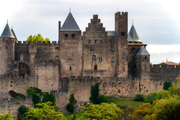 Fototapeta na wymiar Close up of a medieval citadel from a distance