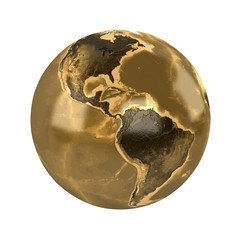 Antique World Globe 3D Rendering