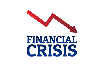 Financial crisis concept. Template for background, banner, poster with text inscription. Vector EPS10 illustration.