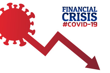 Financial crisis concept. Template for background, banner, poster with text inscription. Vector EPS10 illustration.